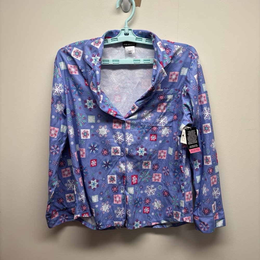 Joe Boxer Girls Button Up Shirt Sz 14/16 Long Sleeve Winter New With Tags